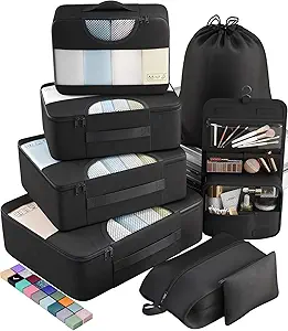 Veken 8 Set Packing Cubes for Travel Essentials, Suit