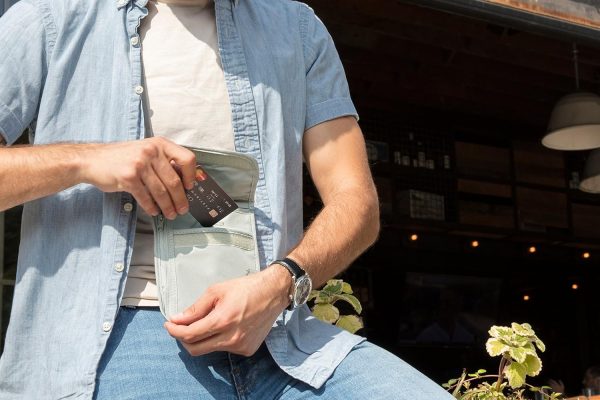 Rfid Blocking Undergarment Neck Pouch Travel Wallet, Gray, One Size - Image 2
